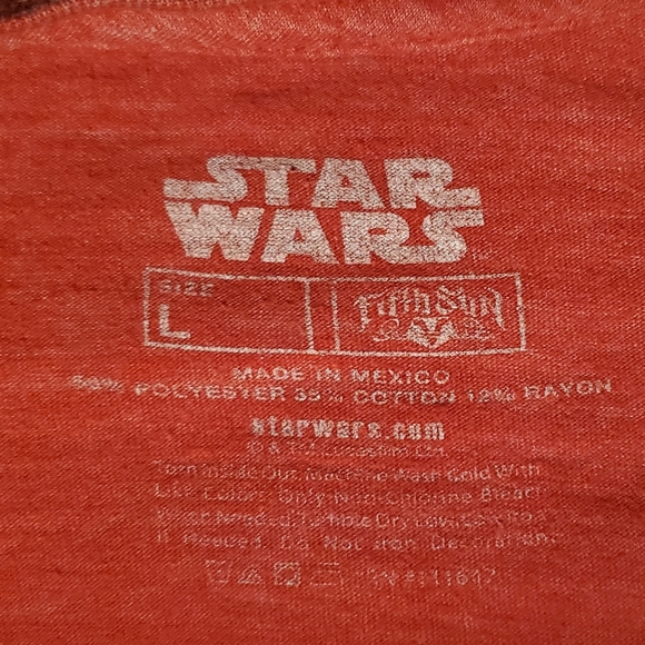 STAR WARS red blue logo t-shirt LARGE soft material - Picture 3 of 3